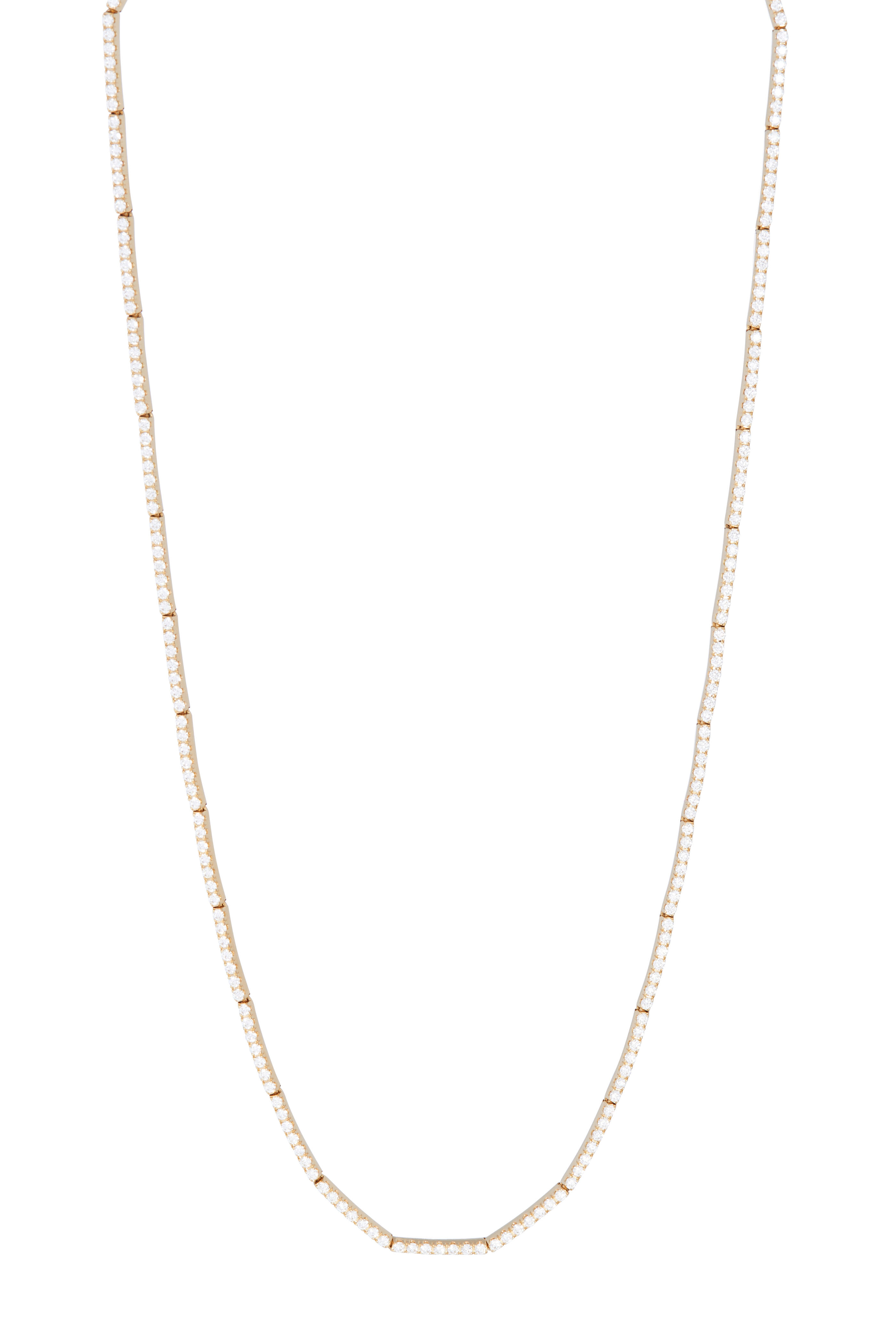 Sidney Garber - 18k Yellow Gold Lyra Diamond Necklace - view 2