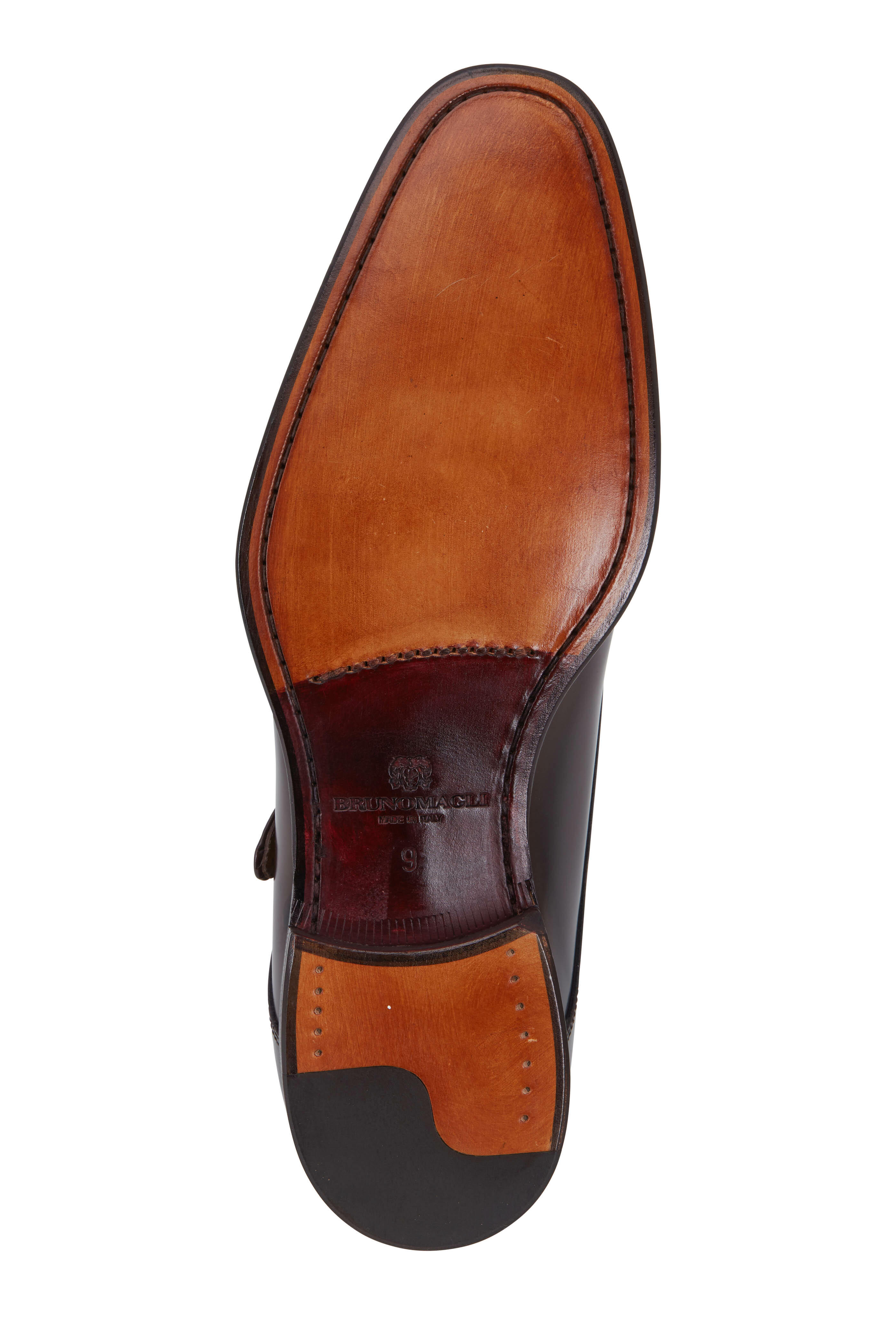 Bruno Magli Lucio Dark Brown Leather Single Monk Shoe