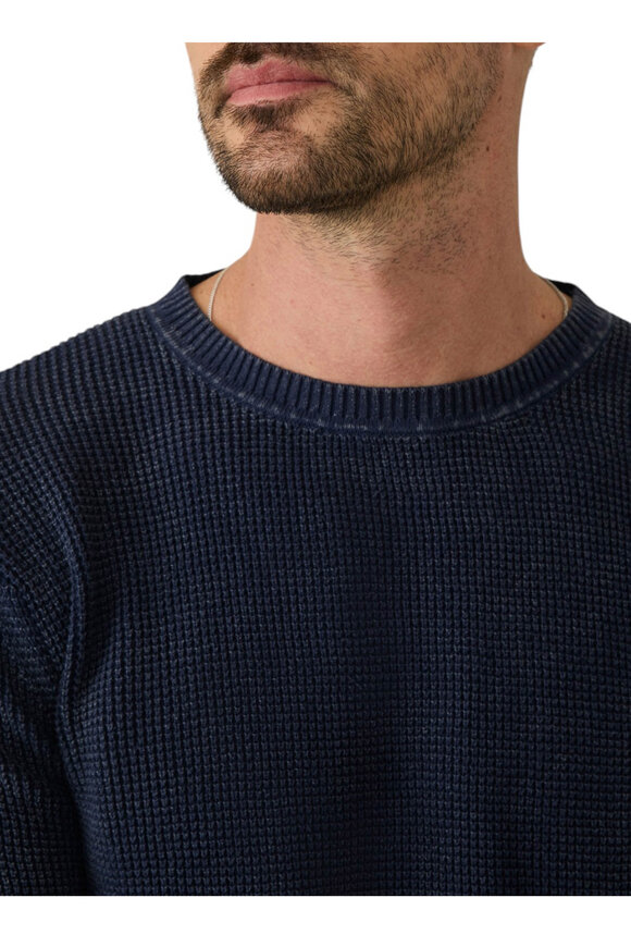 Faherty Brand Sunwashed Blue Nights Cotton Crewneck Sweater - view 5