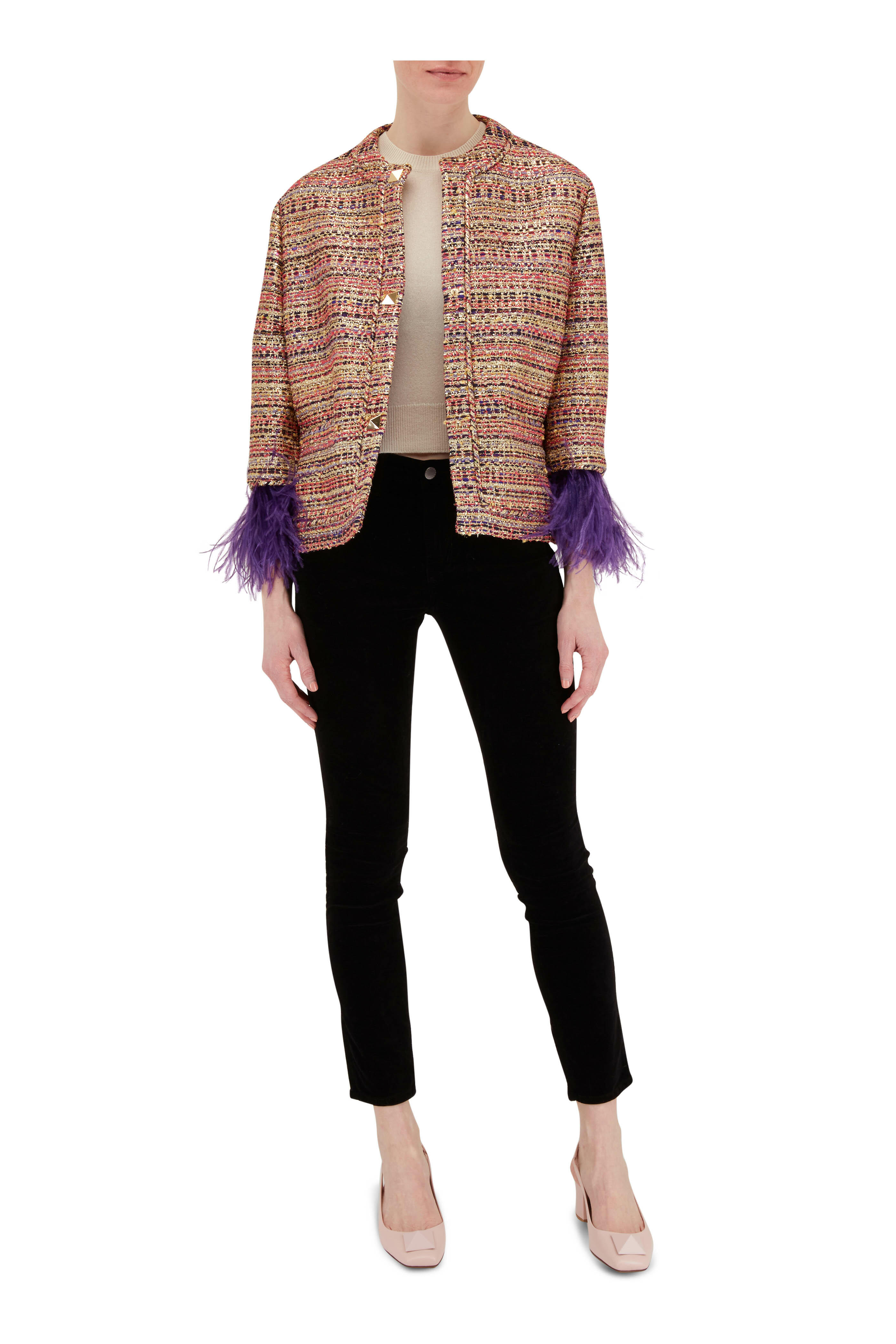 L'Agence - Marguerite Noir Velvet High Rise Skinny Jean