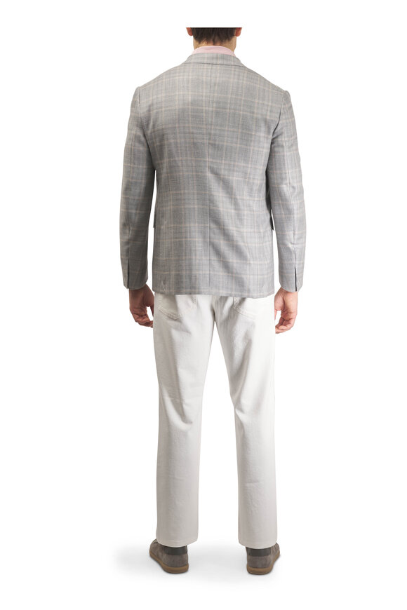Zegna Gray & Light Beige Plaid Sportcoat - view 5