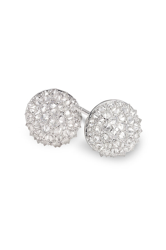 Nam Cho 1.49CT Diamond Half Ball Stud Earrings