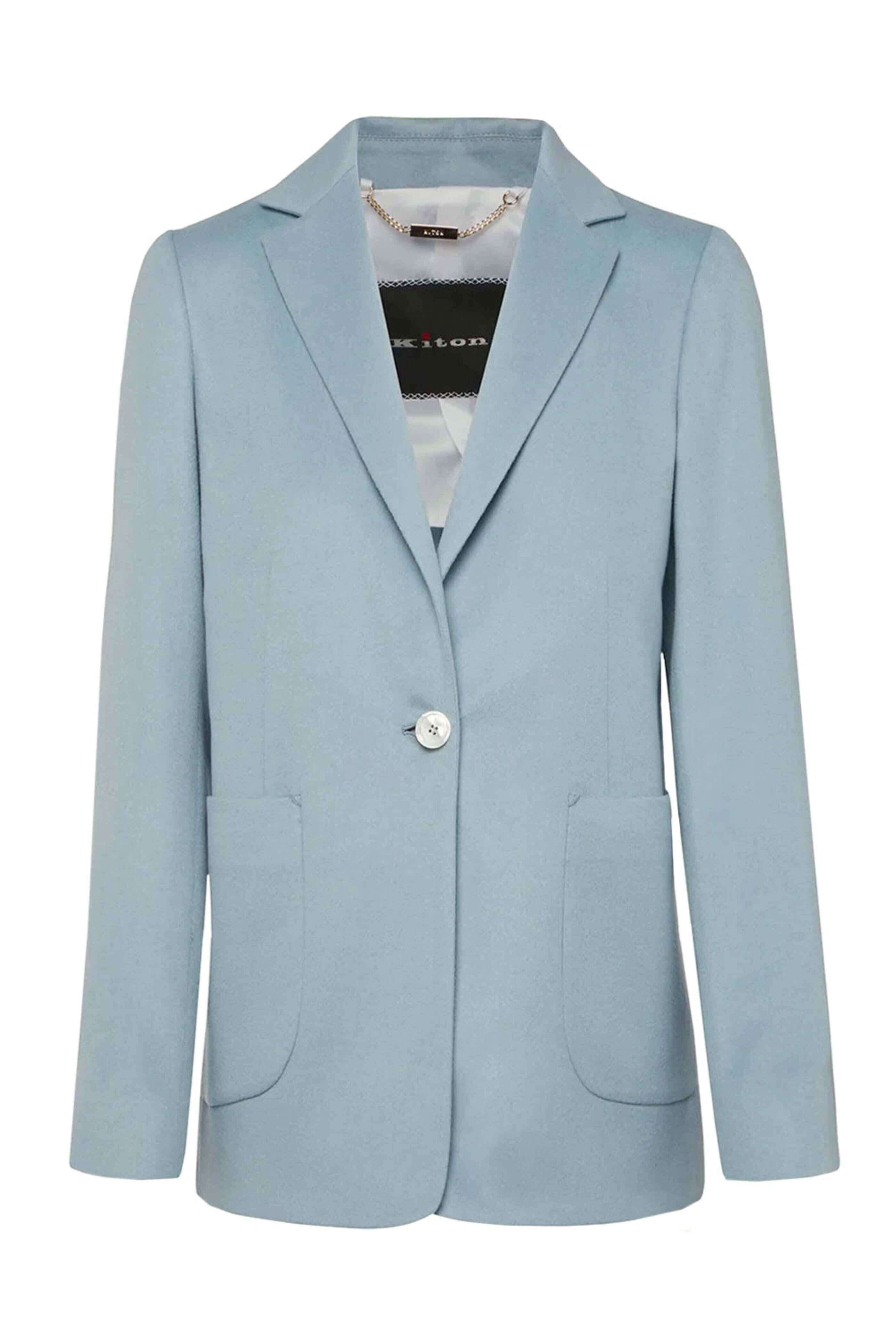 Kiton - Light Blue Cashmere Single Button Jacket