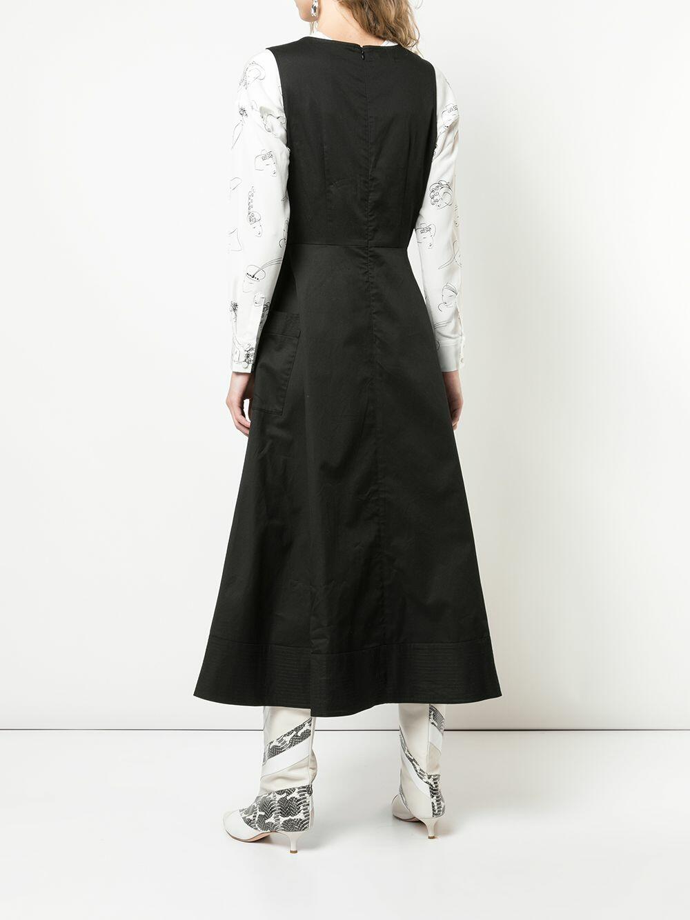 CO Collection - Black Cotton Front Pocket Sleeveless Dress