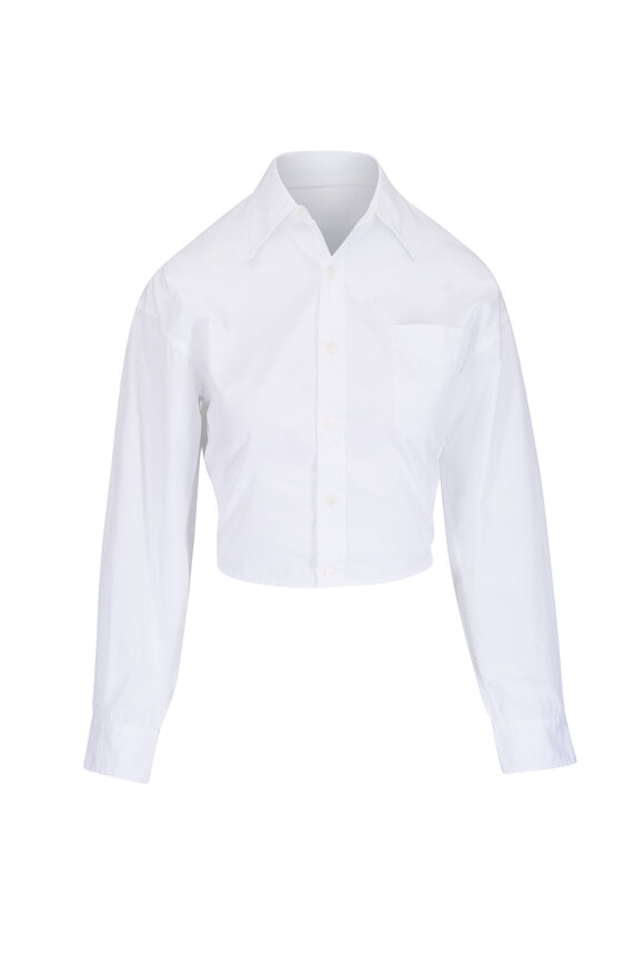 R13 White Cotton Split Hem Boyfriend Shirt