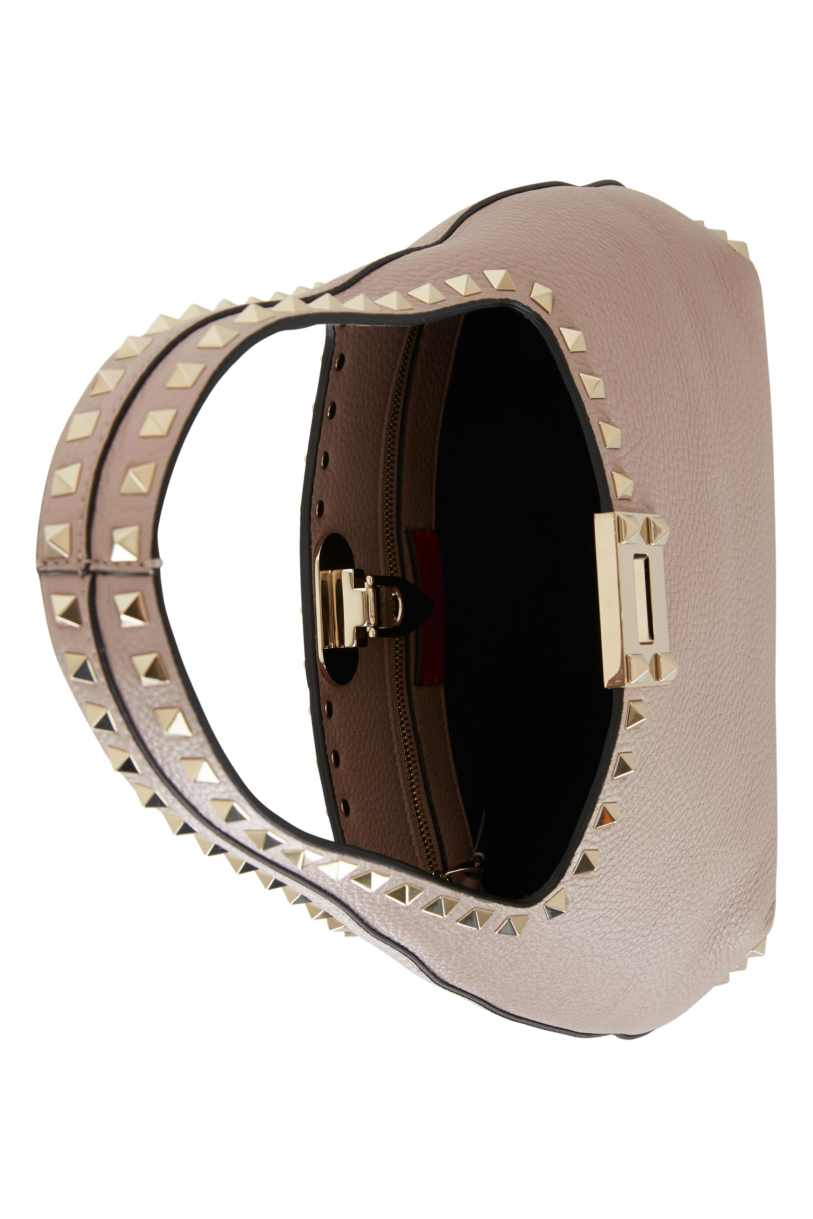 Valentino Garavani - Rockstud Poudre Leather Small Hobo Bag