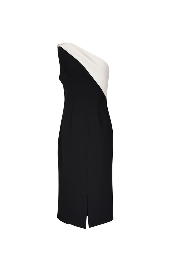 Sachin + Babi - Shane Ivory & Black Stretch Shoulder Bow Dress 