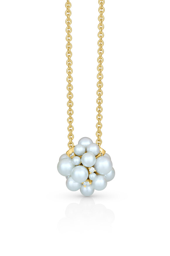 Paul Morelli 18k Yellow Gold Pearl Lagrange Sphere Necklace - view 1