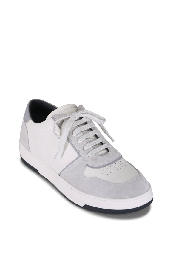 【関税込み】SANTONI Sneaker in pelle Santoni Grained Leather Sneakers | Blue | FARFETCH