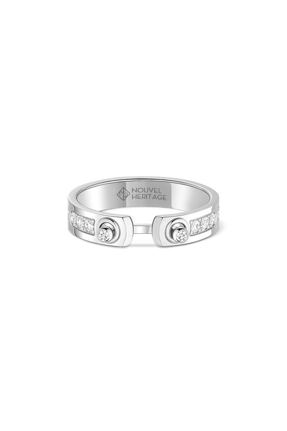 Nouvel Heritage 18k White Gold Tuxedo Diamond Mood Ring - view 2