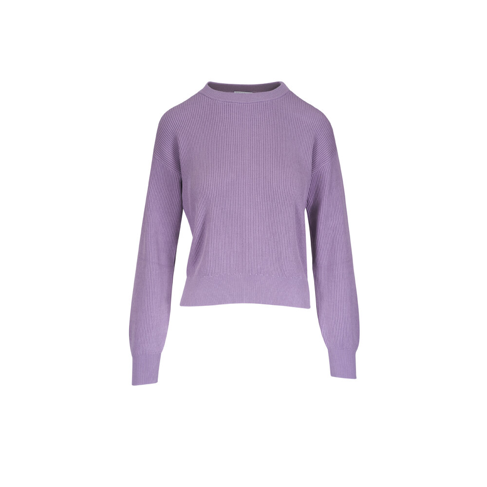 Tシャツ・カットソー BRUNELLO CUCINELLI Women Tunic Tops M0T81HA800C9101 PURPLE T-shirt with monili for Woman in Lilac | Brunello Cucinelli