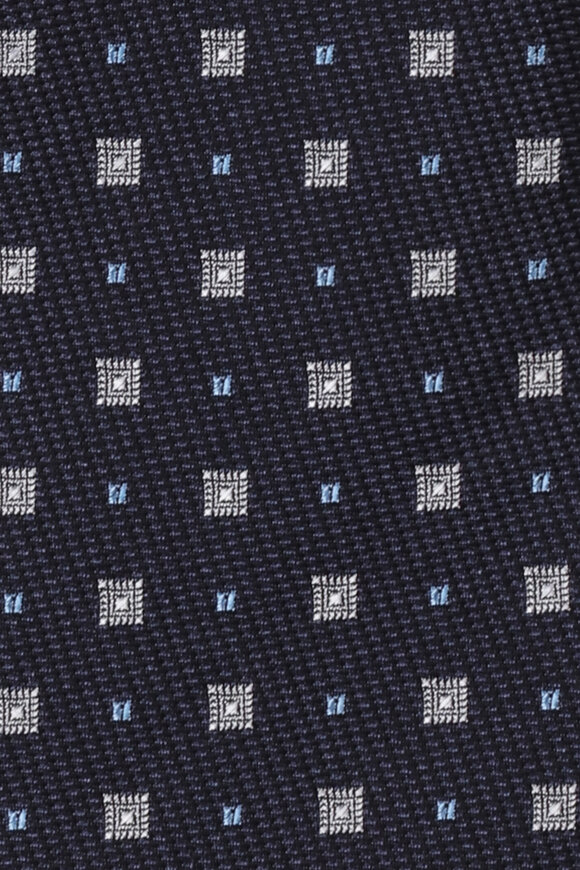 Geoff Nicholson Navy Mini Geometric Silk Necktie - view 2