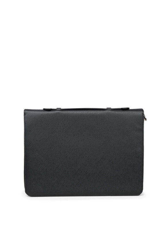 Kiton Black Double Zip Top Handle Portfolio - view 4