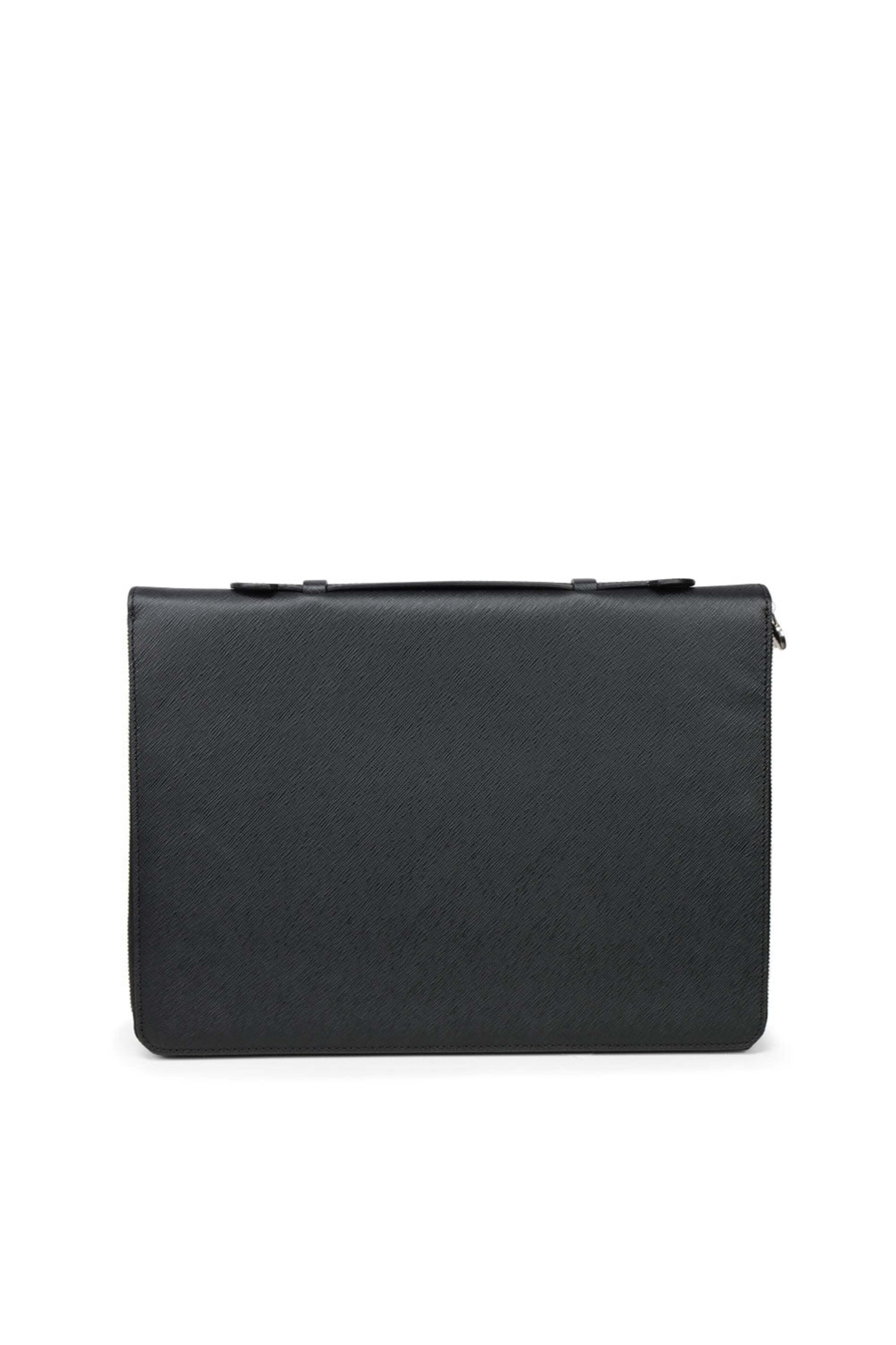 Kiton - Black Double Zip Top Handle Portfolio