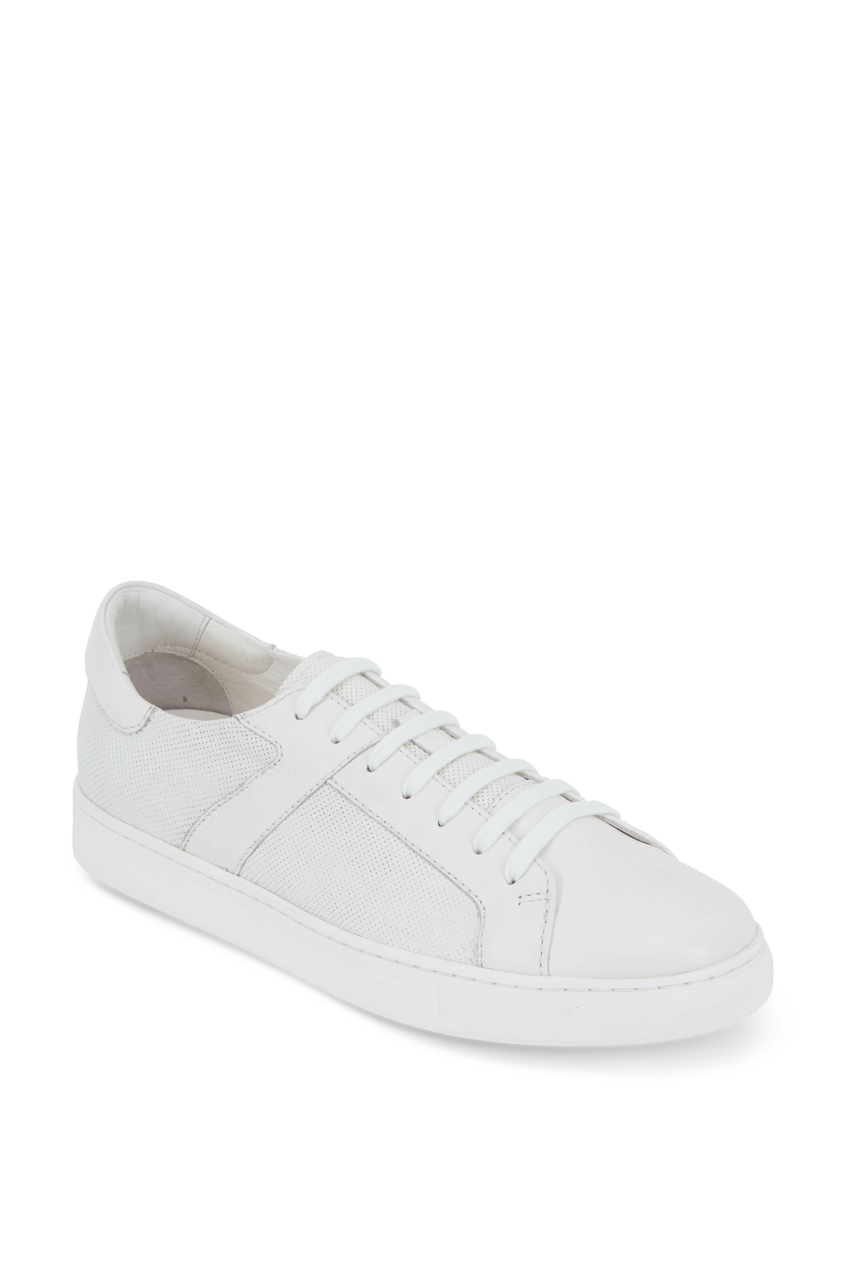 Trask Aaron White Leather Sneaker Mitchell Stores