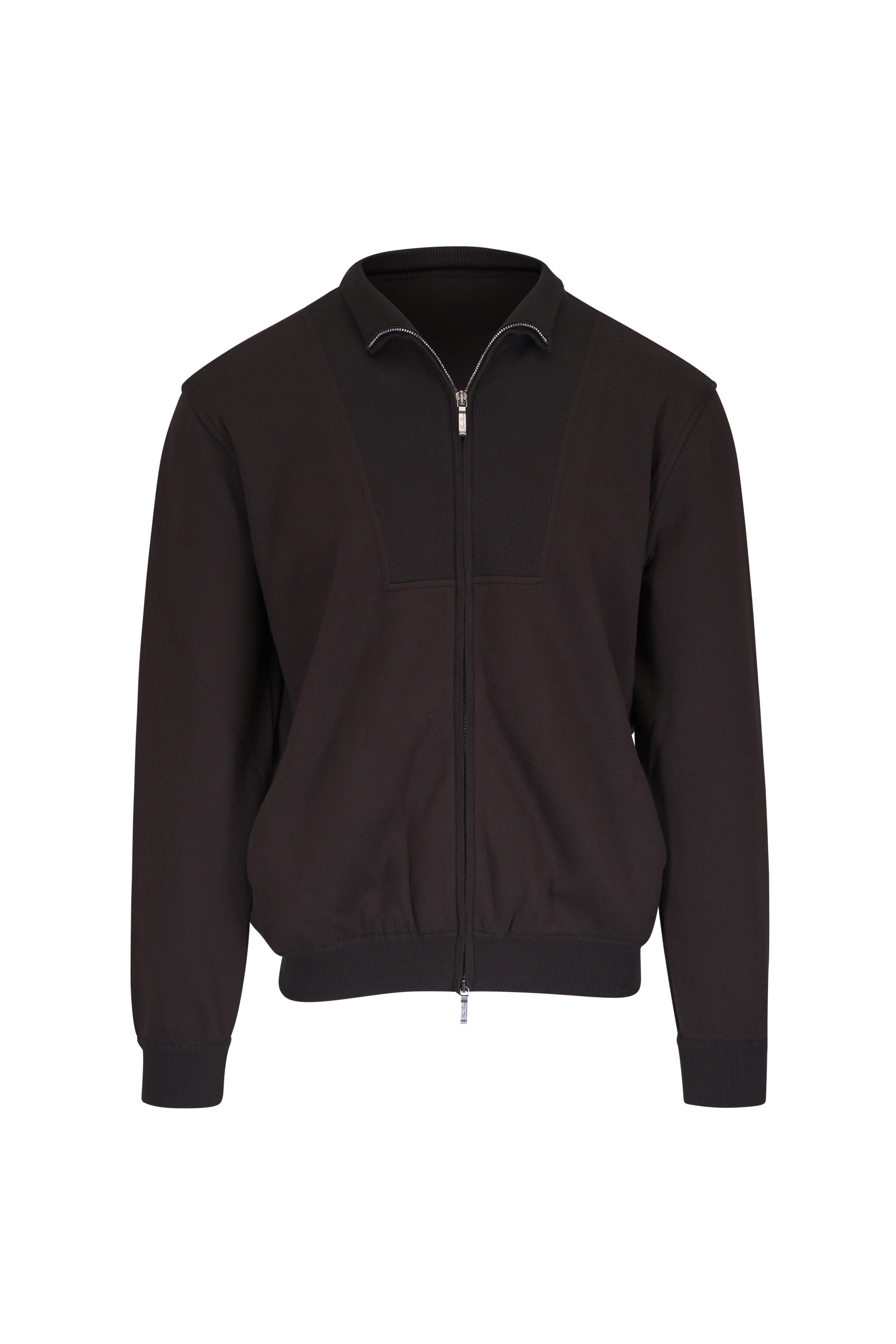 Loro Piana - Brown Cotton, Silk & Cashmere Full Zip Sweater