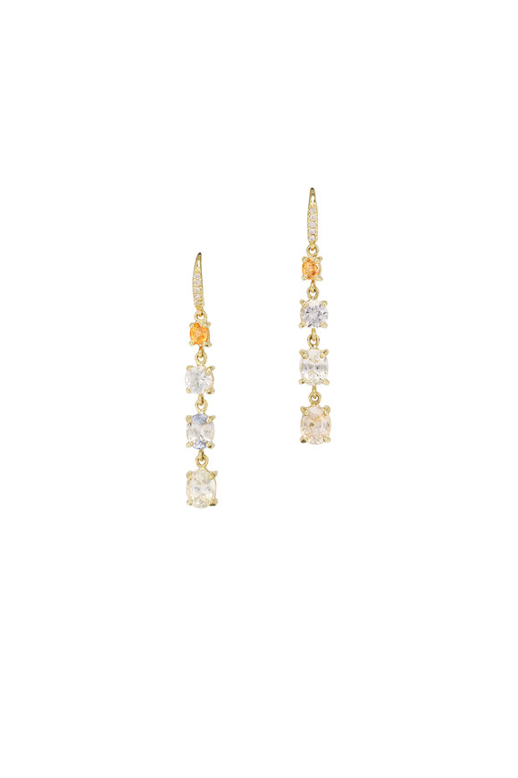 Lauren K Mandarin Garnet & Sapphire Joyce Earrings