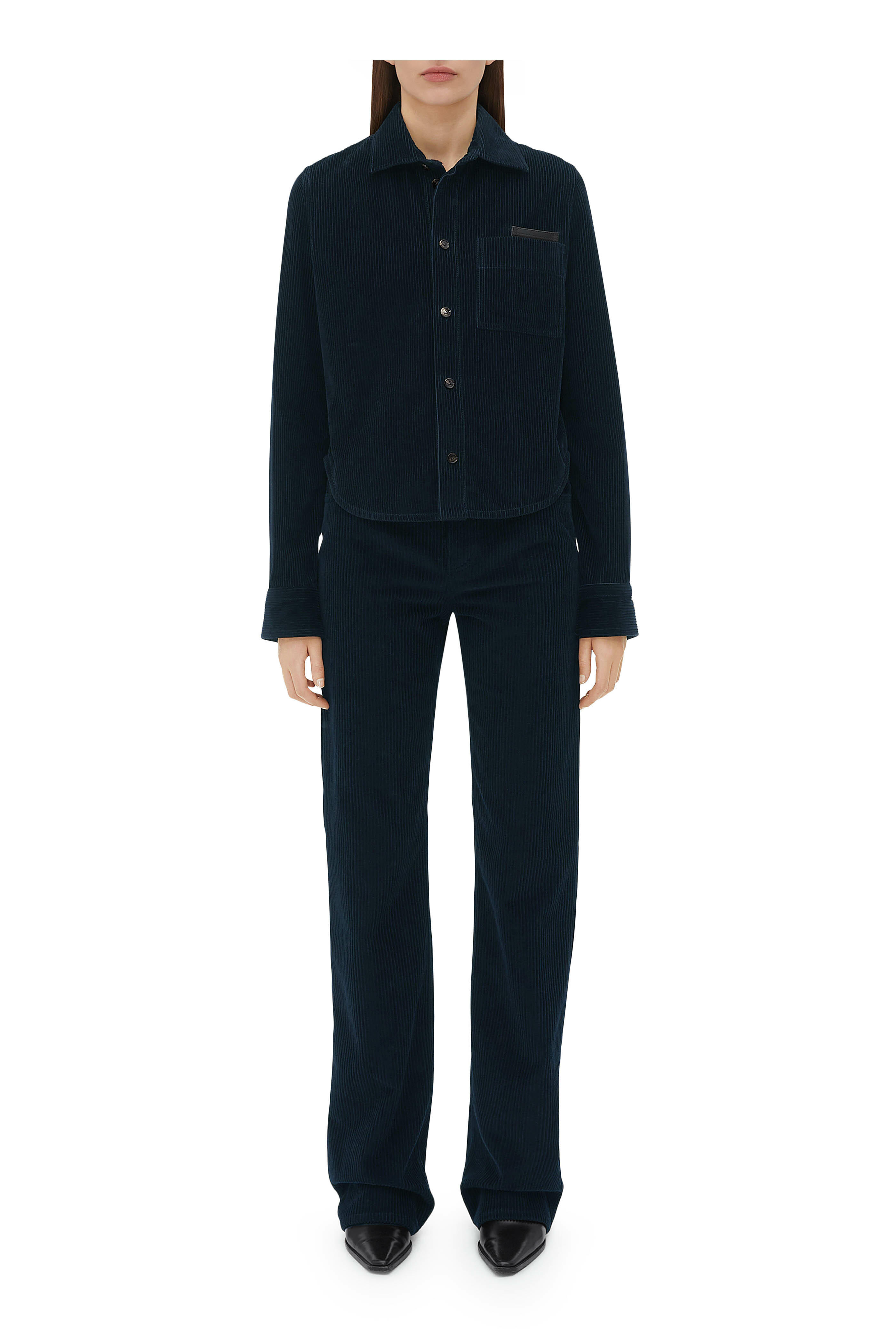ボトムスその他 BOTTEGA VENETA Women Clothing 814214V4XP04246 Blue Bottega Veneta: Blue Curved Shape Jeans | SSENSE