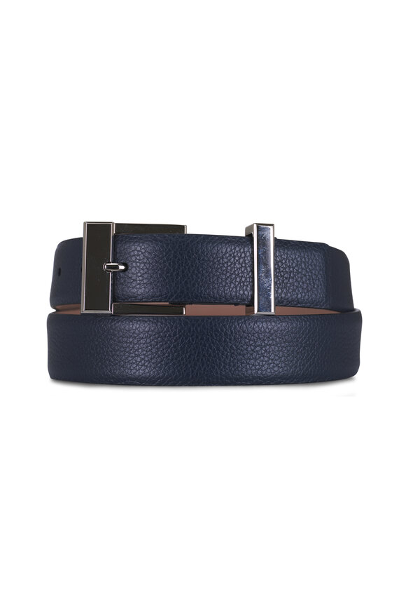 Khaite Manhattan Midnight Navy Leather Belt, 30mm