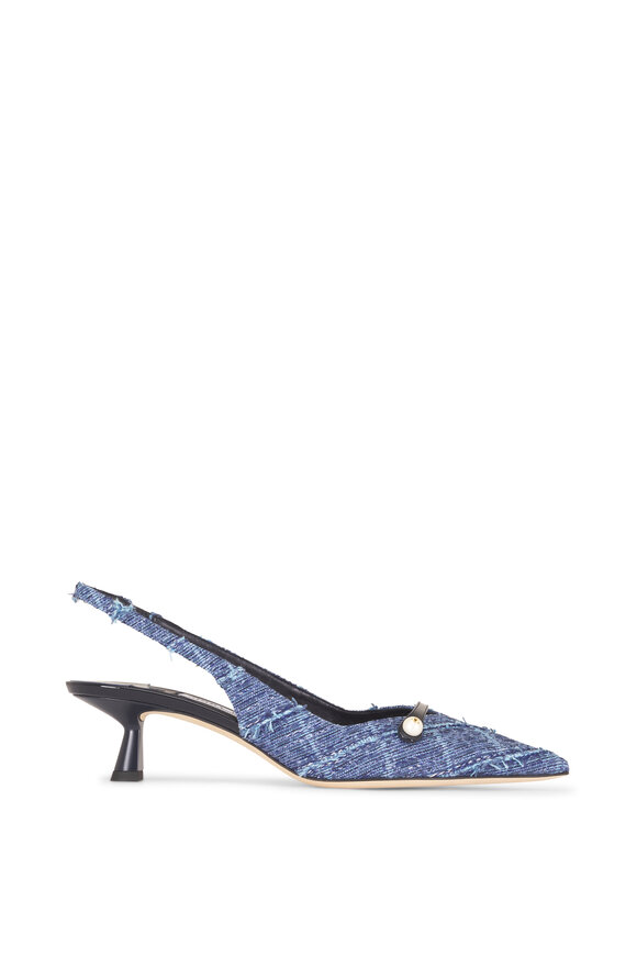 Jimmy Choo Amita Denim Marine Slingback, 45mm - view 6