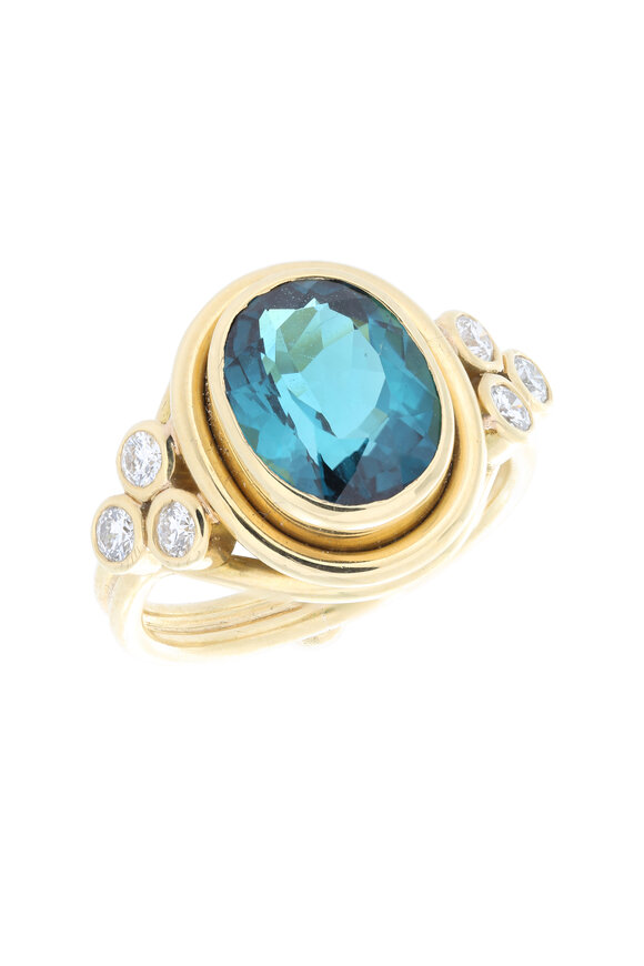 Temple St. Clair - 14K Yellow Gold Tourmaline & Diamond Ring