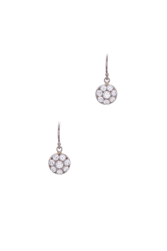 Caroline Ellen 18K Gold & Palladium Diamond Disc Drop Earrings - view 1