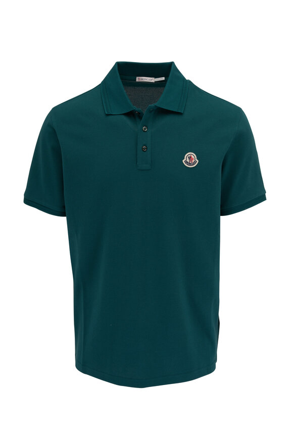 Moncler - Green Short Sleeve Cotton Polo