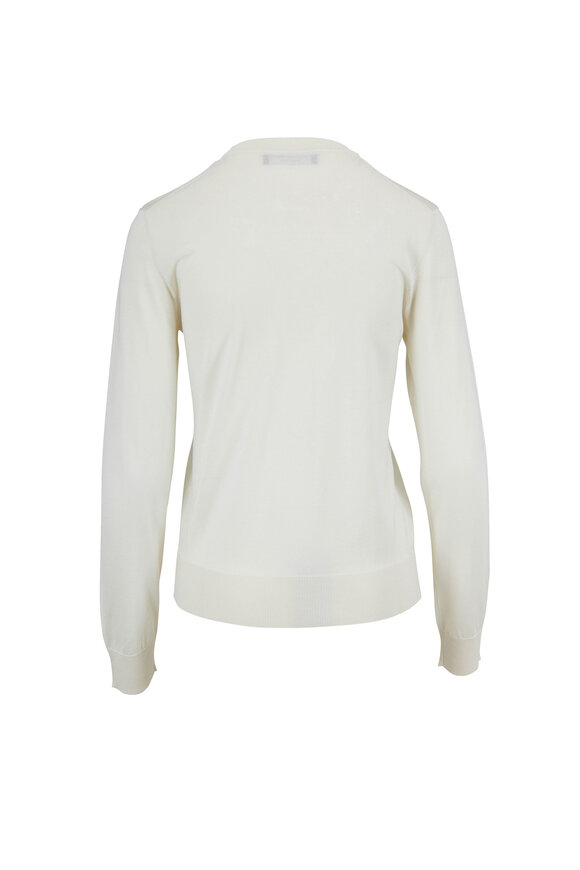 Dolce & Gabbana - Ivory Flower Appliqué Knit Sweater