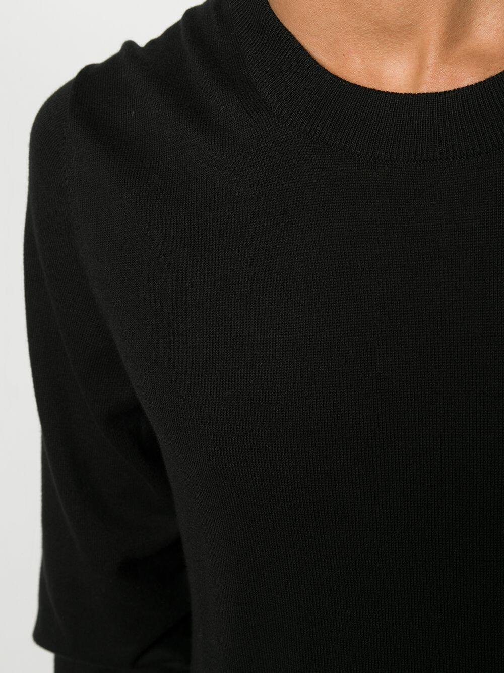 Maison Margiela - Black Elbow Patch Crewneck Sweater