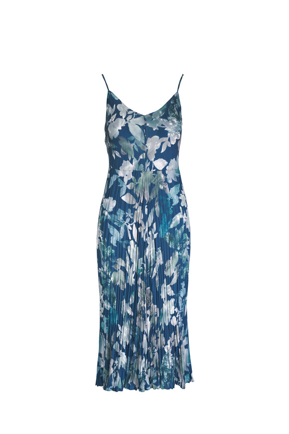 Vince Deep Sea Shimmer Lake Satin Camisole Dress