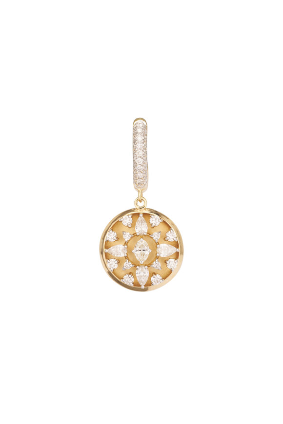 Mariani 18k Yellow Gold Aurora Diamond Drop Earrings - view 2