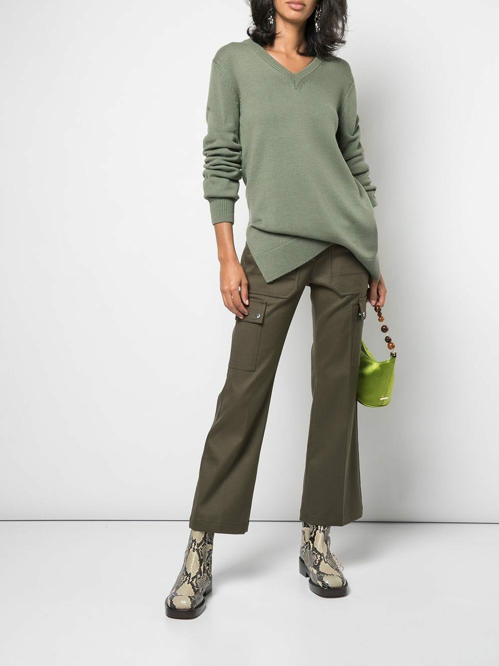 Michael Kors Collection - Sage Cashmere Ruched Sleeve Sweater