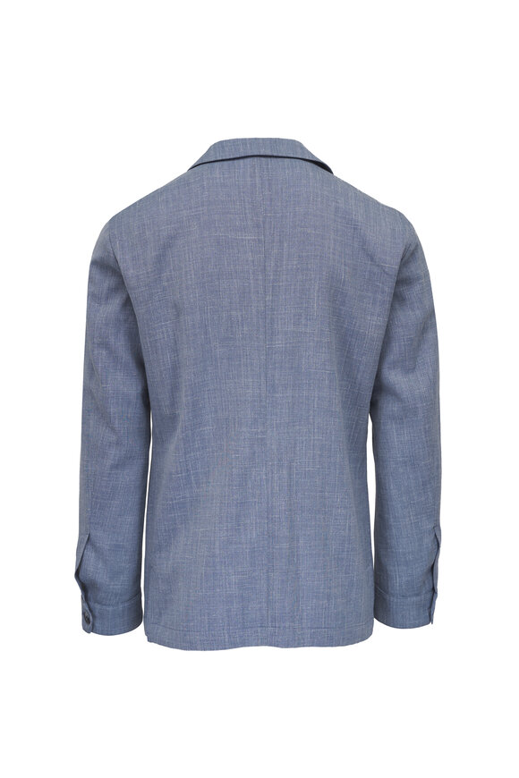 Atelier Munro Light Blue Wool, Silk & Linen Informal Jacket - view 3