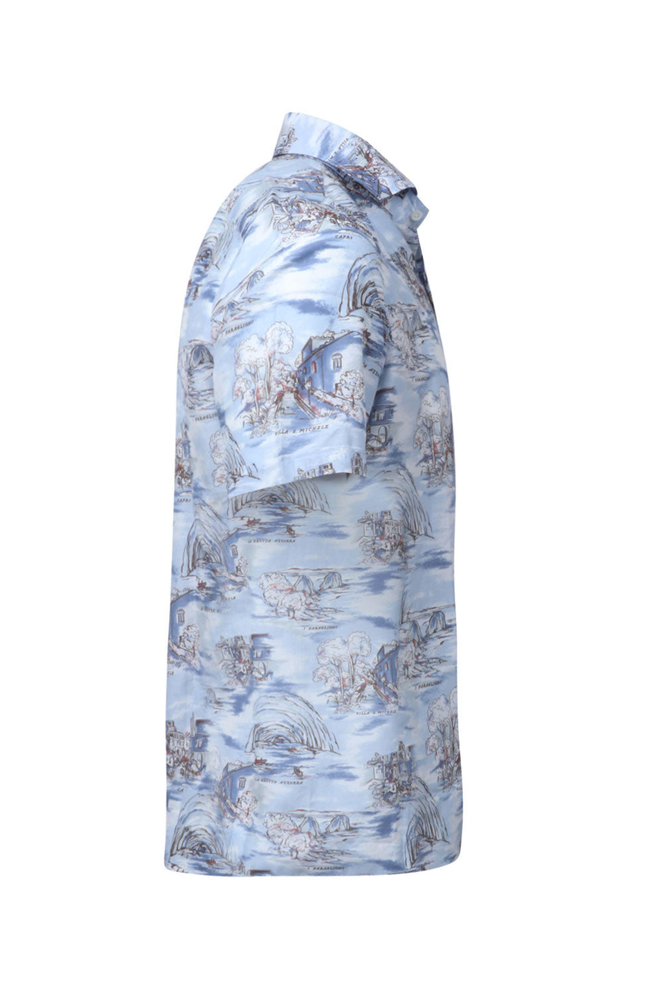 Isaia - Multicolor River Motif Dress Shirt