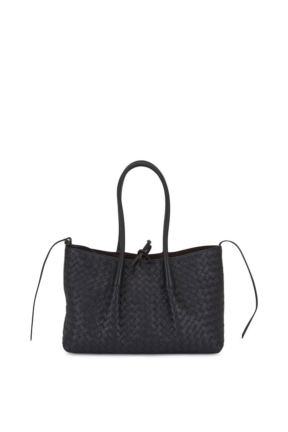 Bottega Veneta Pinacoteca Black & Fondant Woven Leather Tote