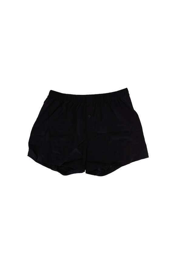 Hanro  Black Cotton Boxer Short 