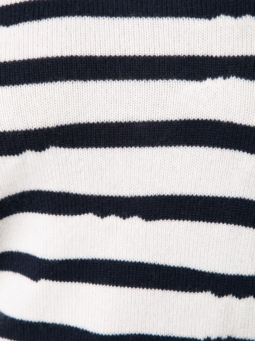 Barrie - Navy Blue & White Striped Cashmere Sweater