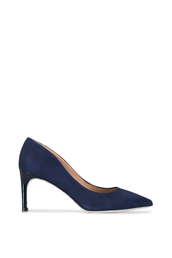 Ron White Cindy Navy Suede Pump, 75mm - view 2