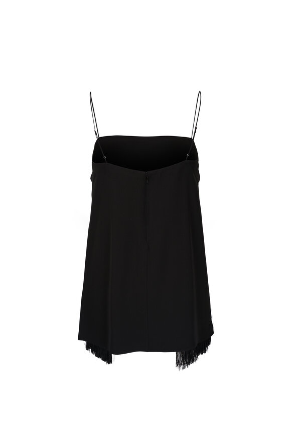 Adam Lippes - Black Silk Crepe Fringe Cami