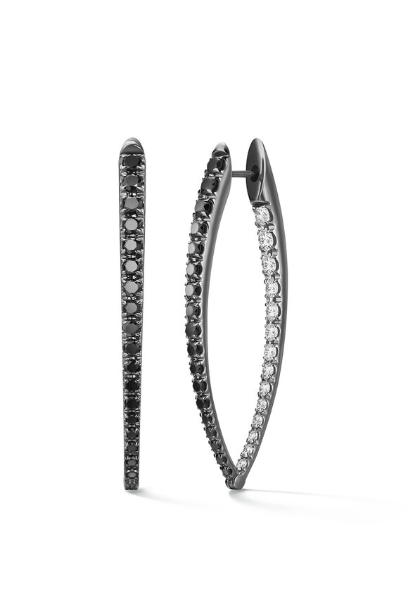 Melissa Kaye 18k Black Gold Cristina Black Diamond Earring - view 1