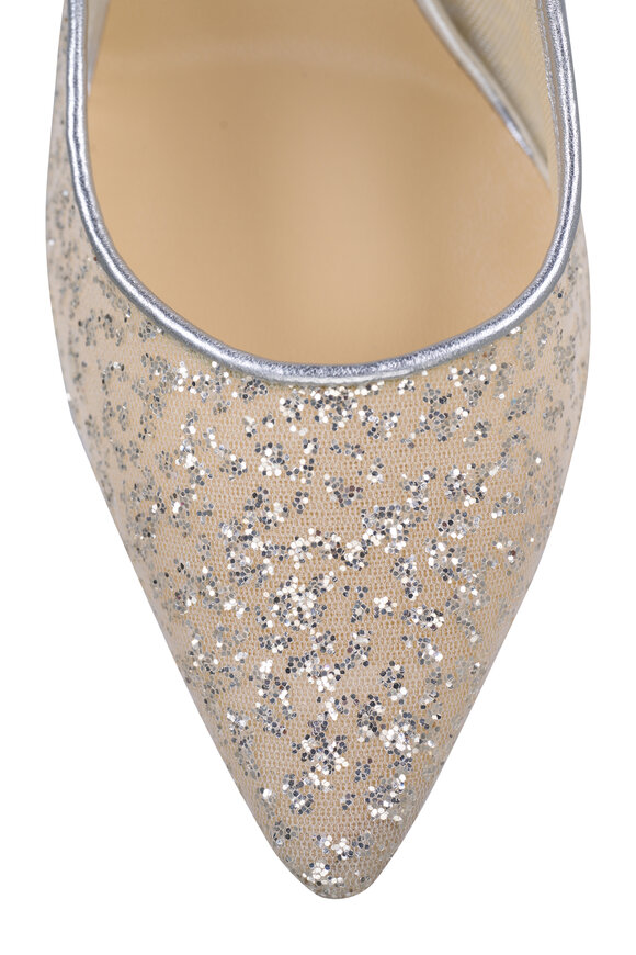 Jimmy Choo - Romy Metallic Nappa Silver Heel, 85mm