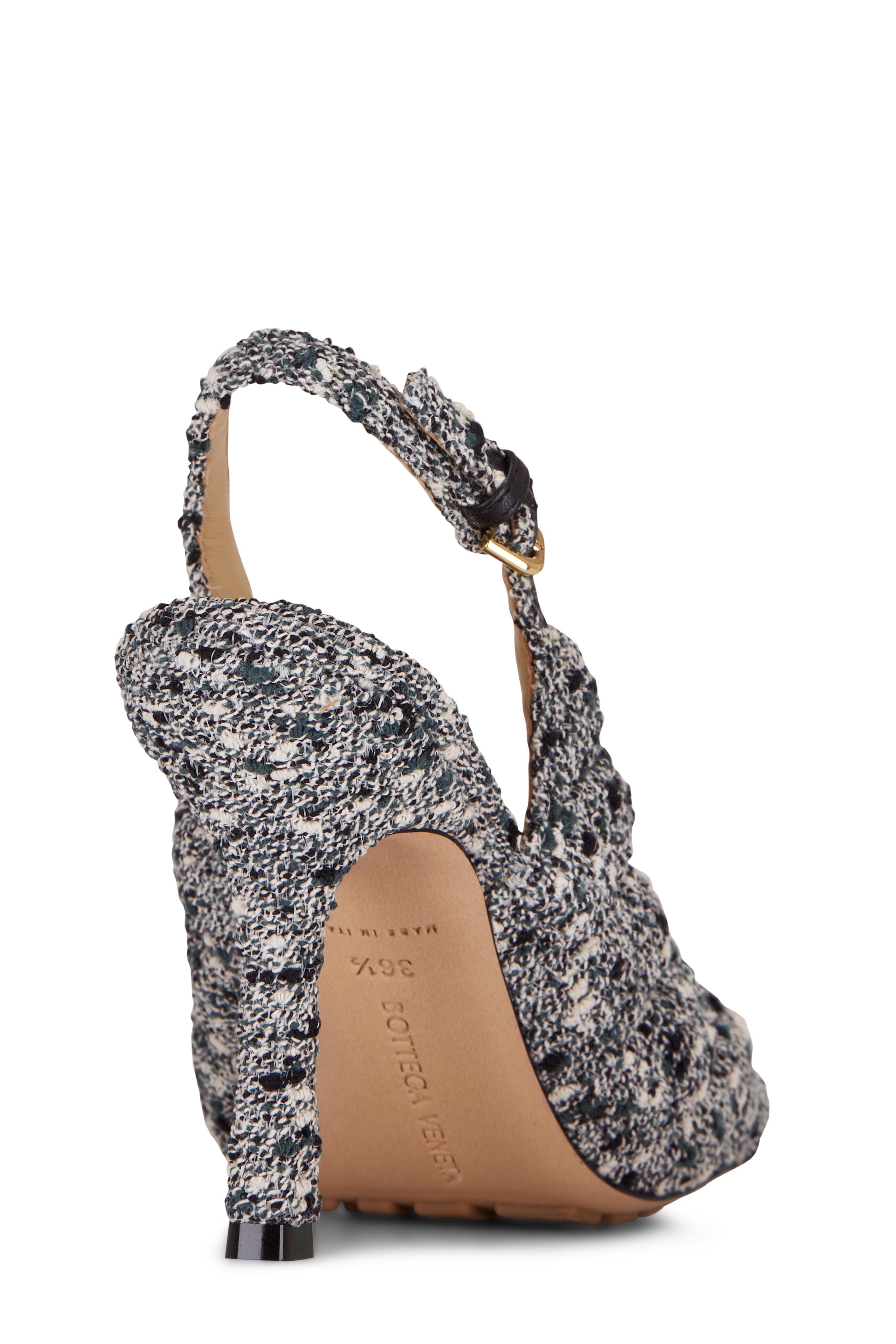 靴 Bottega veneta Bottega Veneta Blink 50MM Woven Raffia & Leather Twist Mules