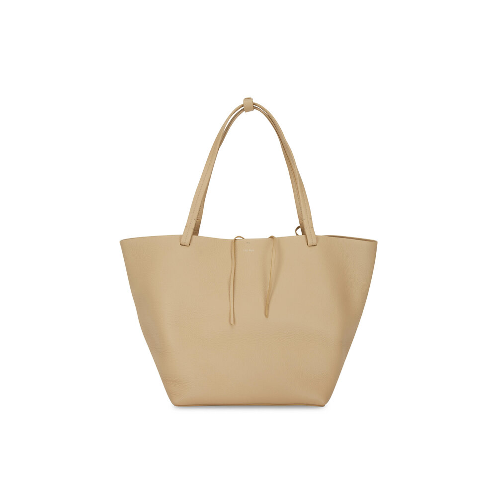 【TheRow】Park Tote Three Park Tote Three Canvas Bag Black in Cotton and Leather – The Row