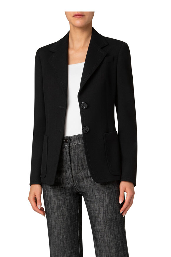 Akris Punto - Black Wool Patch Pocket Jacket