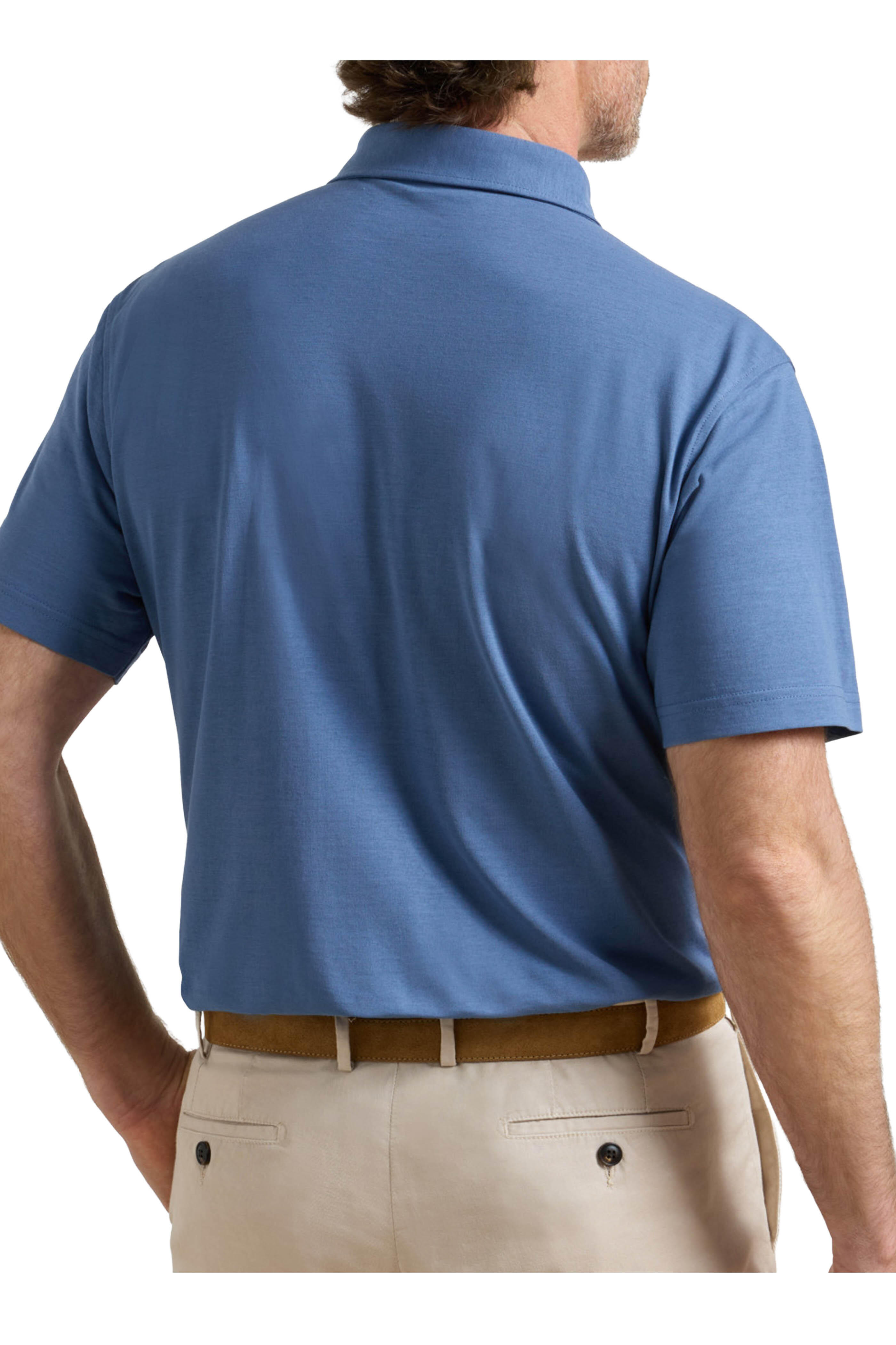 Peter Millar - Storm Blue Cotton Short Sleeve Polo