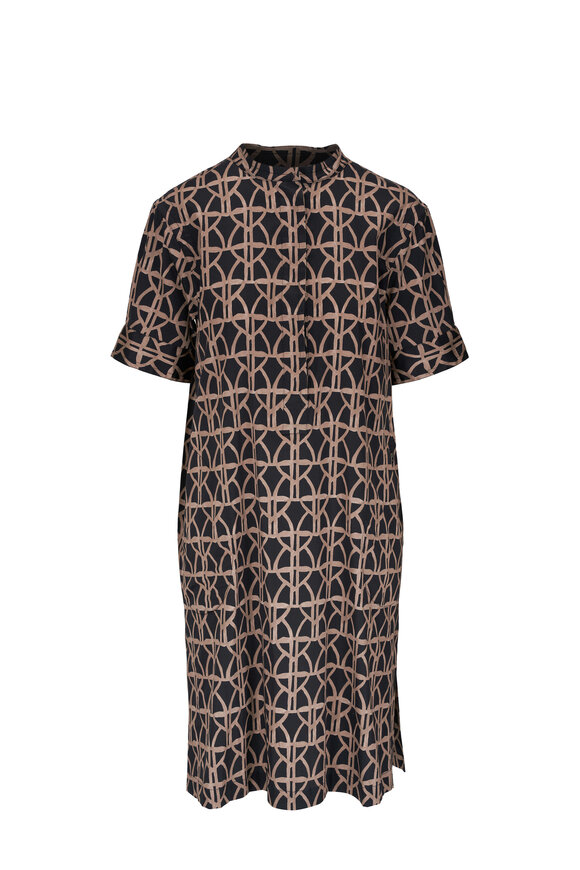 Bogner Abigale-B Black & Brown Patterned Dress 