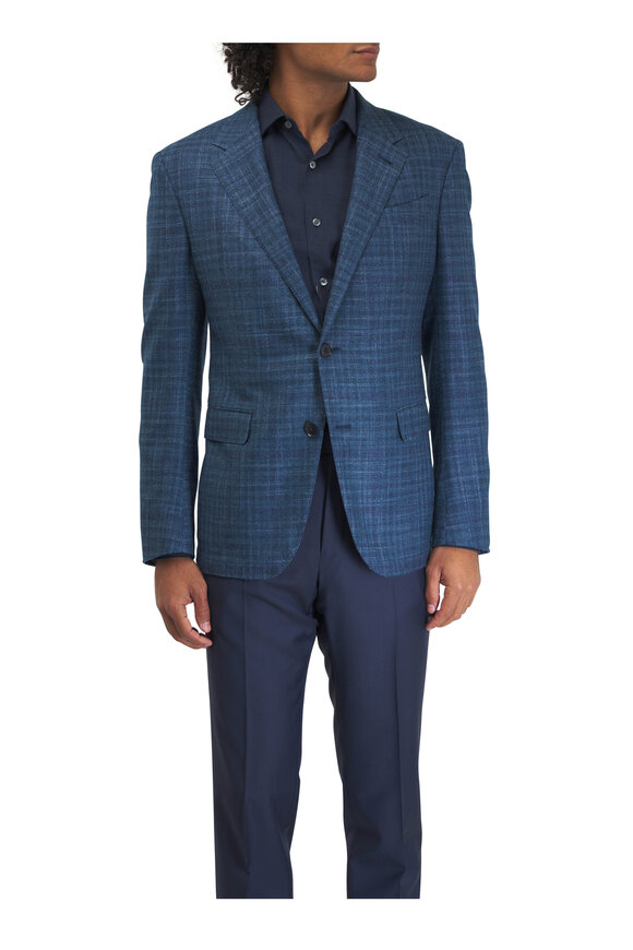 Zegna - Light Blue Tonal Plaid Sportcoat 