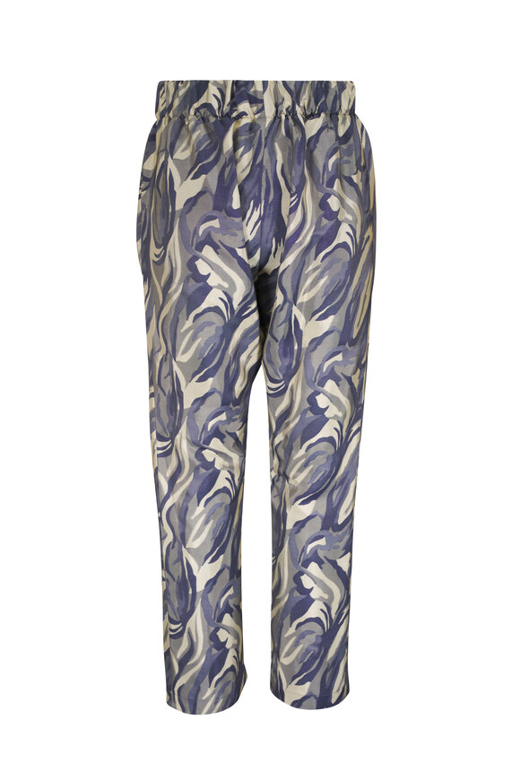 Zero + Maria Cornejo EKO Navy & Yellow Floral Jacquard Pant - view 4