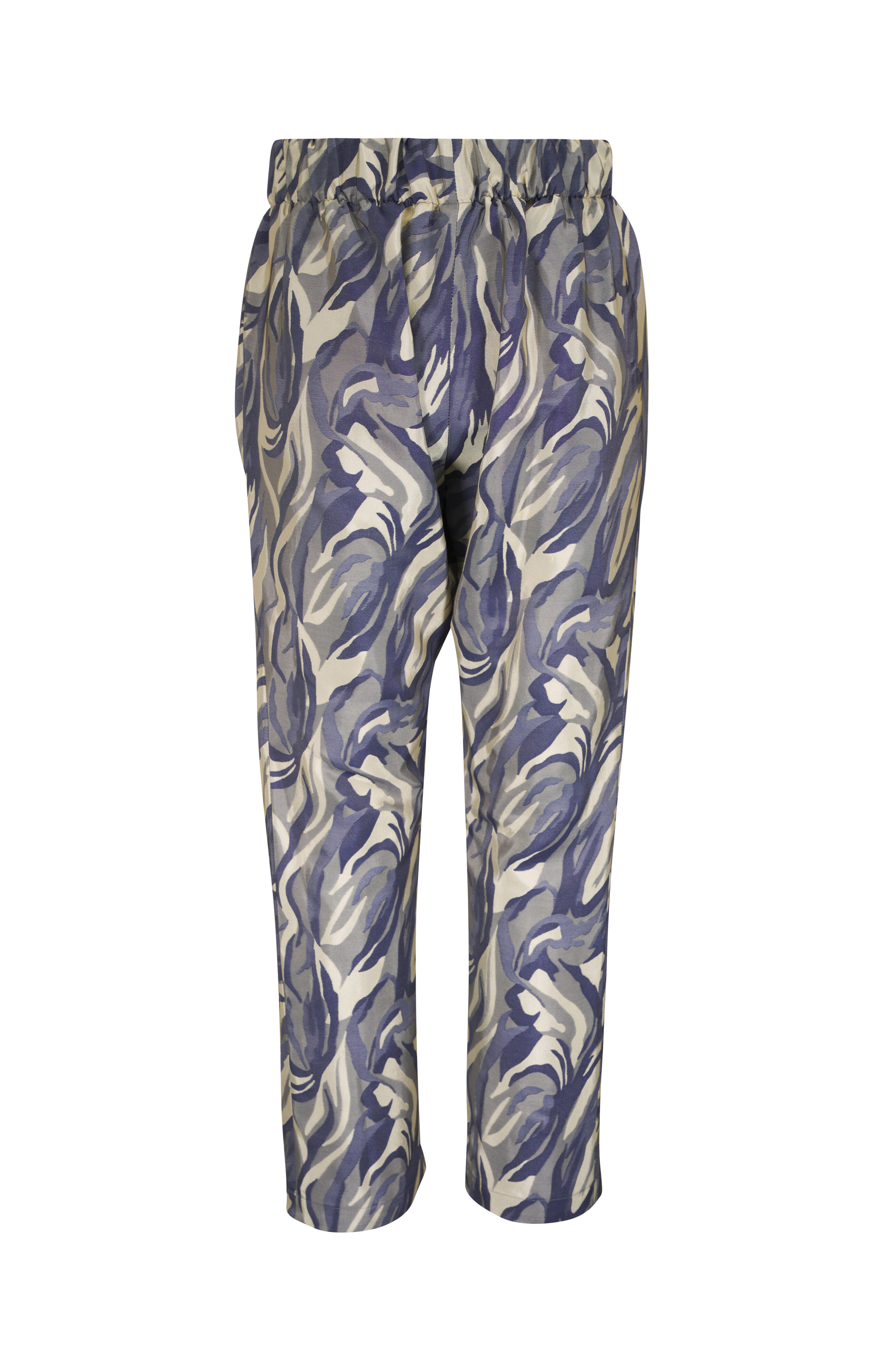 Zero + Maria Cornejo - EKO Navy & Yellow Floral Jacquard Pant