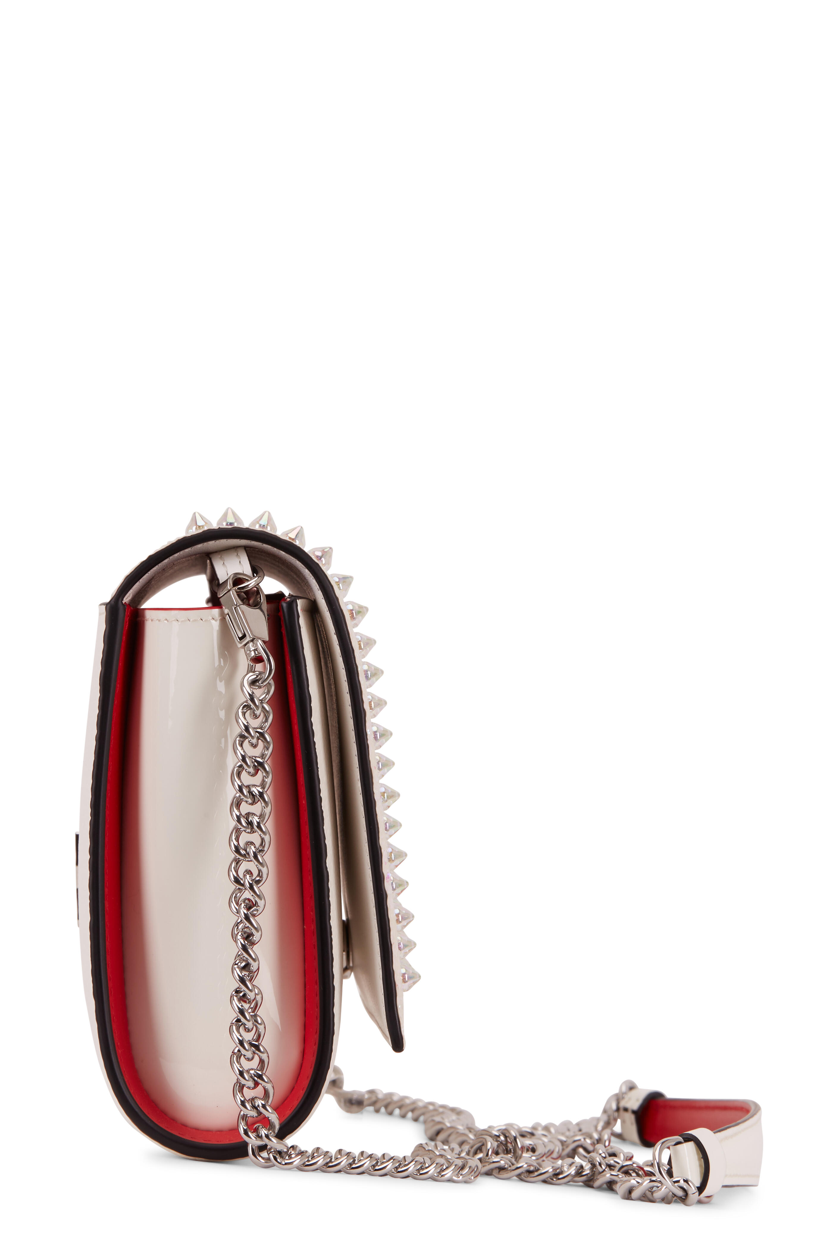 Christian Louboutin, Paloma silver spikes clutch